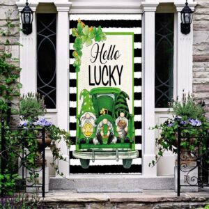 Hello Lucky Door Cover Gift For Gnome Lovers St Patrick s Day Door Cover St Patrick s Day Door Decor 2 zcdocj.jpg