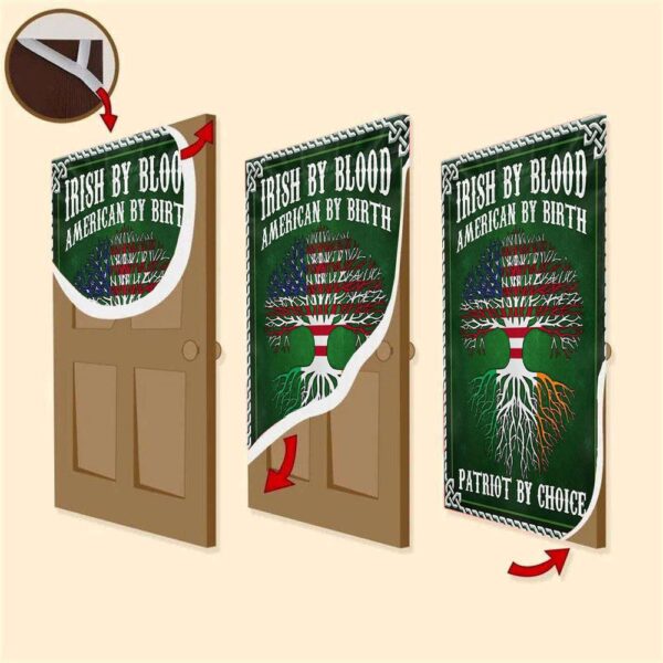 Irish By Blood American By Birth Patriot By Choice Door Cover, St Patrick’s Day Door Cover, St Patrick’s Day Door Decor