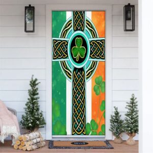 Irish Celtic Knot Cross Door Cover, St…