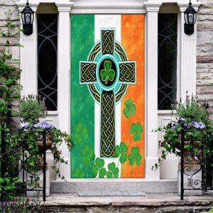 Irish Celtic Knot Cross Door Cover St Patrick s Day Door Cover St Patrick s Day Door Decor 2 yrm7uk.jpg