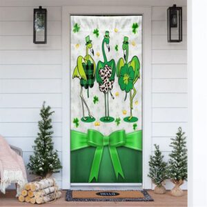 Irish Patrick’s Day Door Cover Funny Flamingo,…