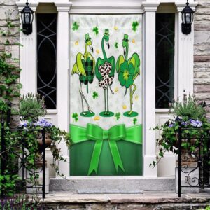 Irish Patrick s Day Door Cover Funny Flamingo St Patrick s Day Door Cover St Patrick s Day Door Decor 2 zwc2wb.jpg