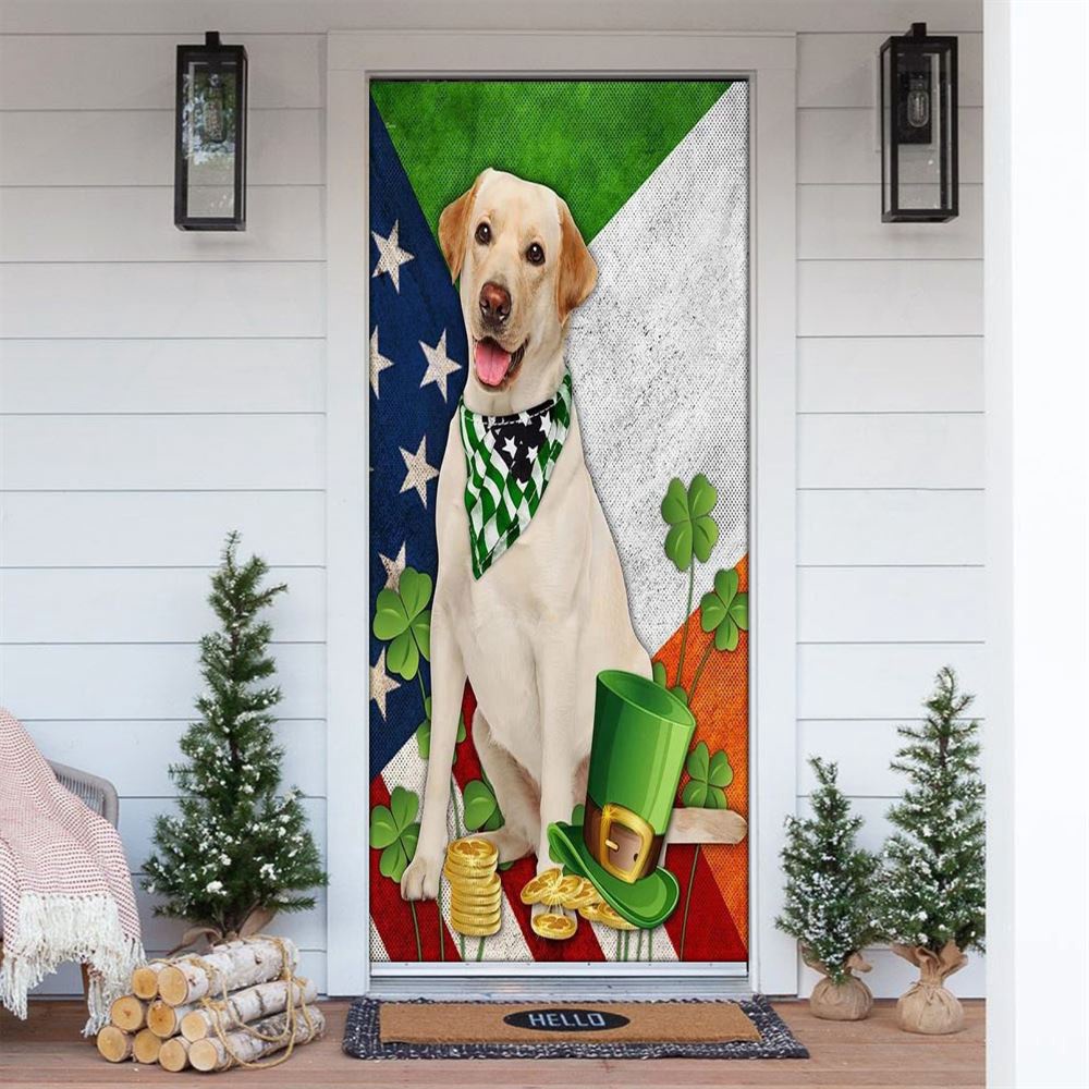 Labrador Retriever Door Cover, St Patrick’s Day Door Cover, St Patrick’s Day Door Decor