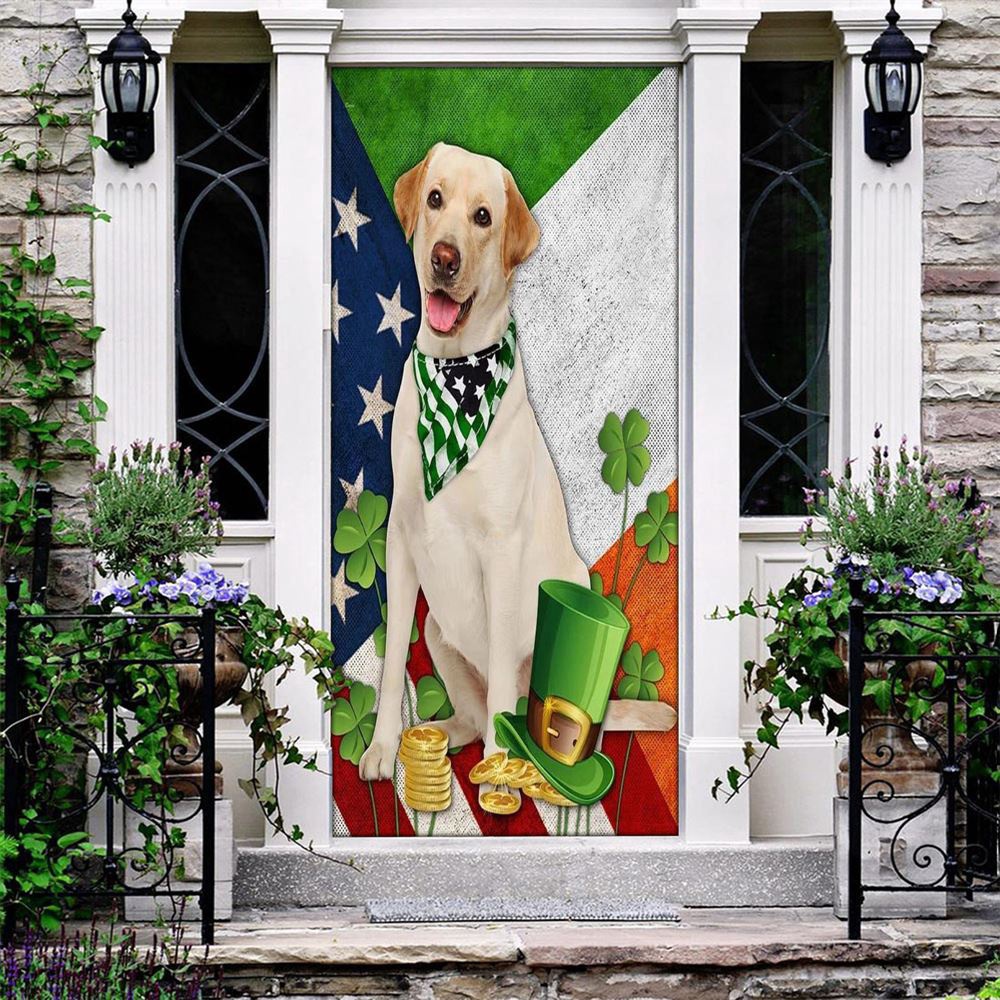Labrador Retriever Door Cover, St Patrick’s Day Door Cover, St Patrick’s Day Door Decor