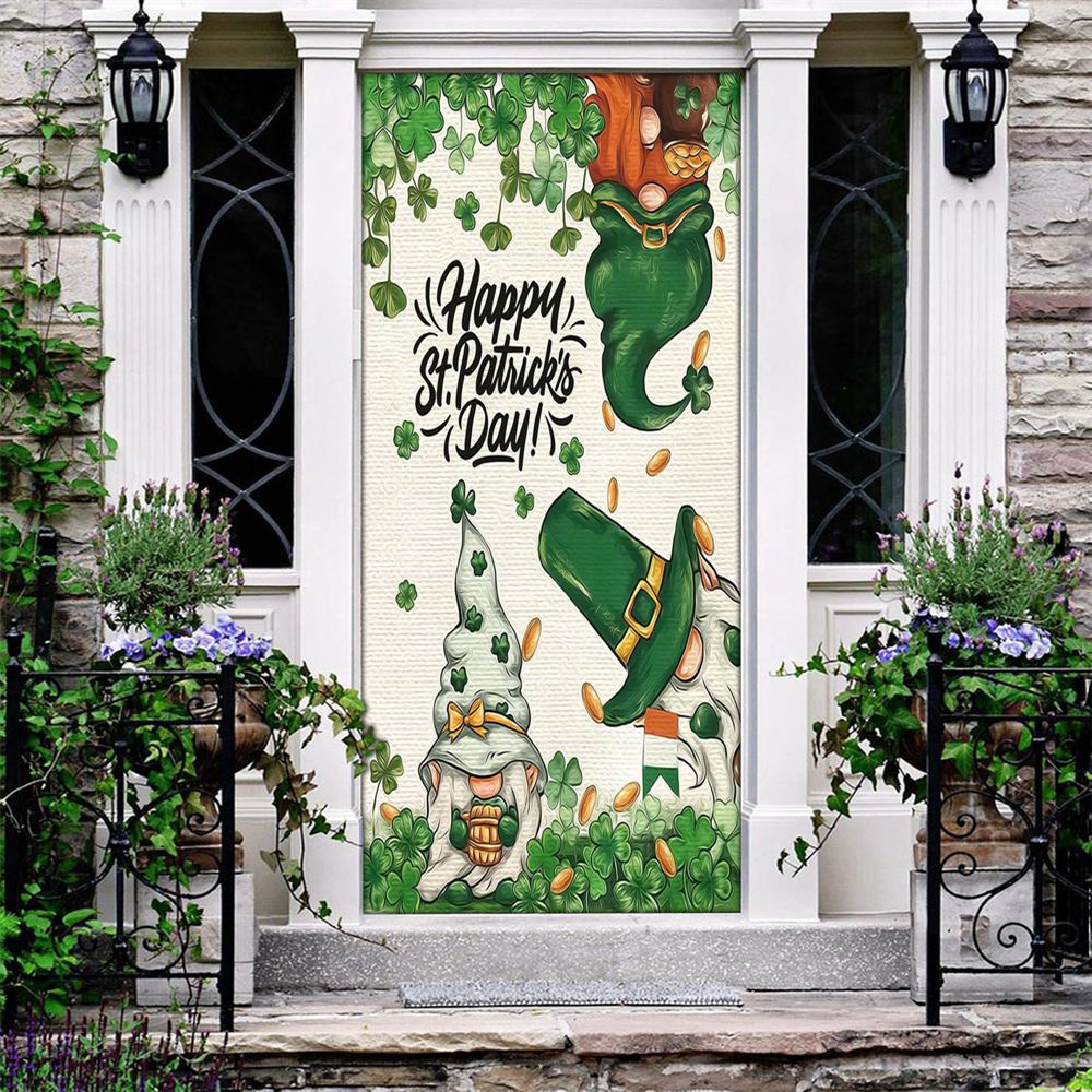 Look At This Gnomes Door Cover, St Patrick’s Day Door Cover, St Patrick’s Day Door Decor