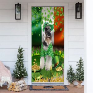 Miniature Schnauzer St Patrick’s Day Door Cover,…