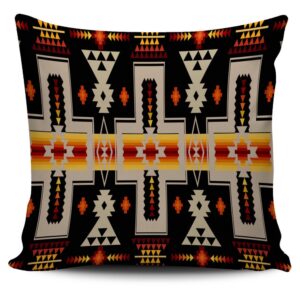 Native American Pillow Case, Black Tribe Design…