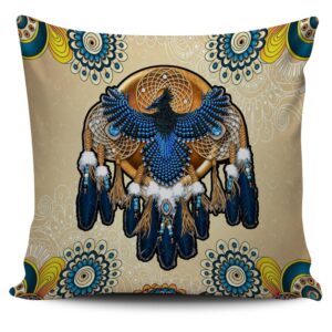 Native American Pillow Case, Blue Thunderbird Native…