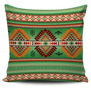 Native American Pillow Case, Green Thunderbirds Dreamcatcher…