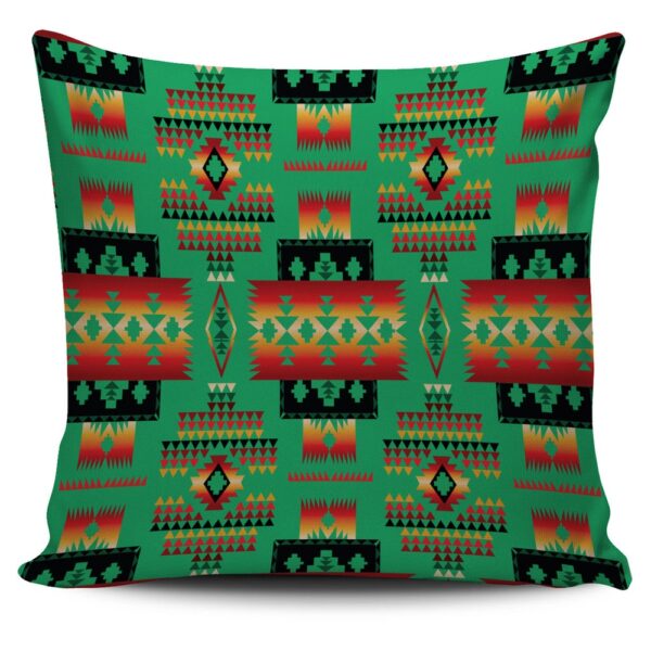 Native American Pillow Case, Green Tribe Pattern Native American Pillow Cover, Native American Pillow Covers