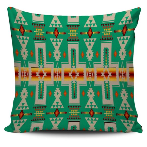 Native American Pillow Case, Light Green Tribe Design Native American Pillow Cover, Native American Pillow Covers