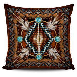 Native American Pillow Case, Mandala Brown Pillow…