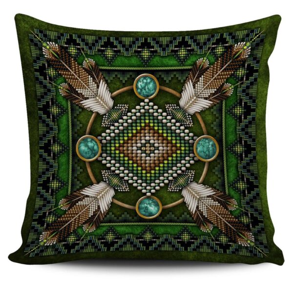 Native American Pillow Case, Mandala Green Native American Pillow Covers, Native American Pillow Covers