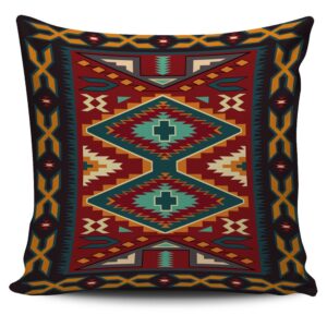 Native American Pillow Case, Native Red Yellow…