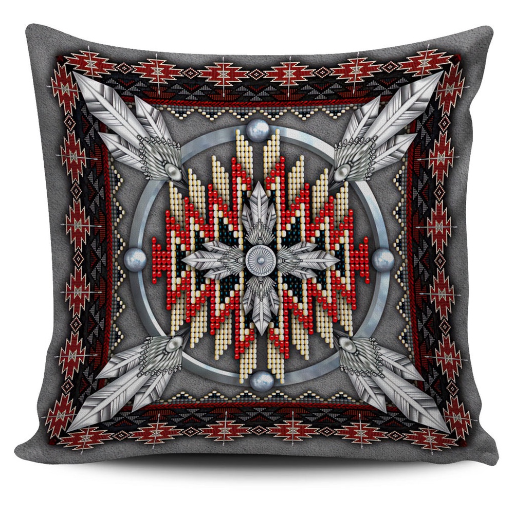 Native American Pillow Case, Naumaddic Arts Gray Native American Pillow Covers, Native American Pillow Covers