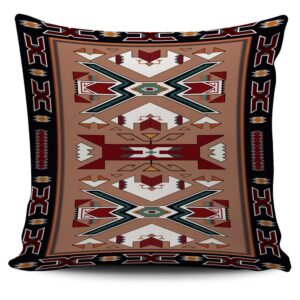 Native American Pillow Case, Orange Geometric Native…