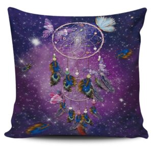 Native American Pillow Case, Purple Butterfly Galaxy…