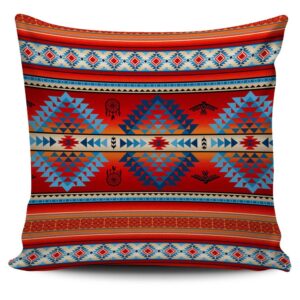 Native American Pillow Case, Red Thunderbirds Dreamcatcher…