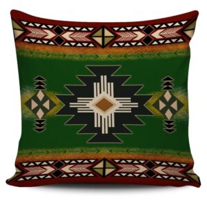 Native American Pillow Case, Southwest Green Symbol…