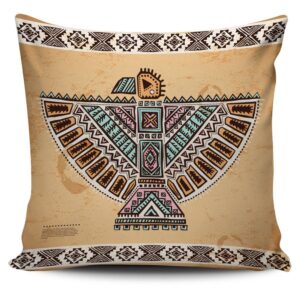 Native American Pillow Case, Thunderbird Brown Native…