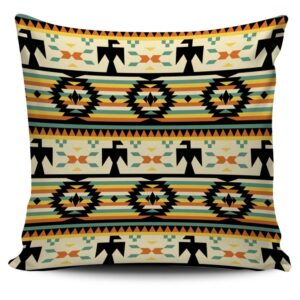 Native American Pillow Case, Thunderbirds Yellow Native…