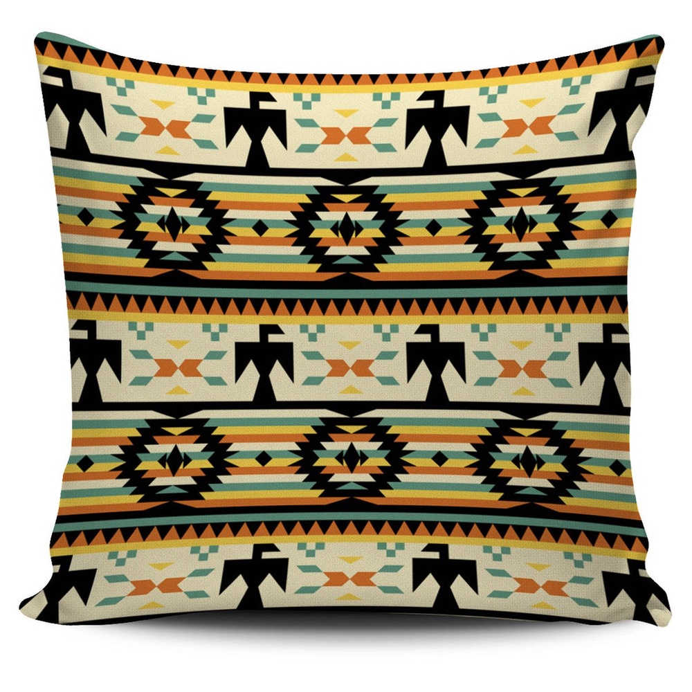 Native American Pillow Case, Thunderbirds Yellow Native American Pillow Covers, Native American Pillow Covers