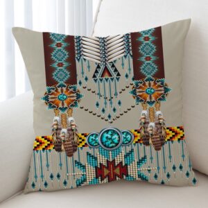 Native American Pillow Case, Turquoise Blue Pattern…