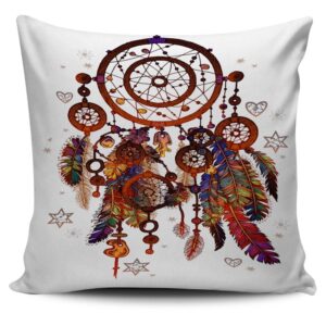 Native American Pillow Case, Watercolor Bohemia Dreamcatcher…