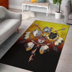 Native American Rug, Native Rugs, 4 Wolves…