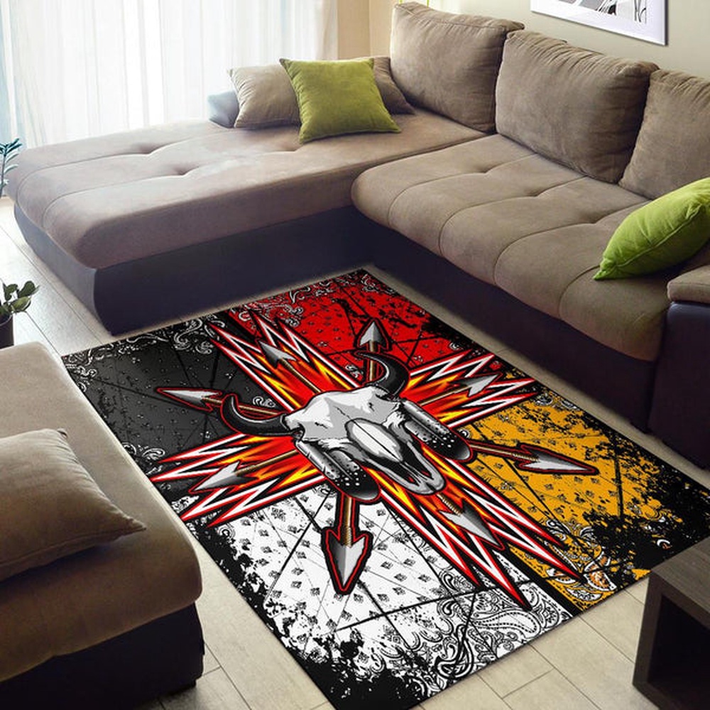 Native American Rug, Native Rugs, Bison Arrow Native American Pride Area Rug Native American Rug, Native Rugs, Bison Arrow Native American Pride Area Rug