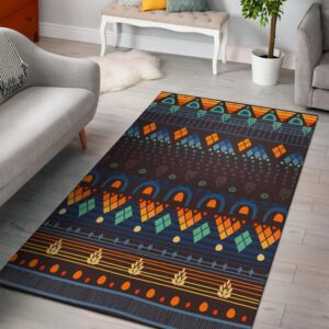 Native American Rug Native Rugs Ethno Brown Blue Area Rug 2 huecah.jpg