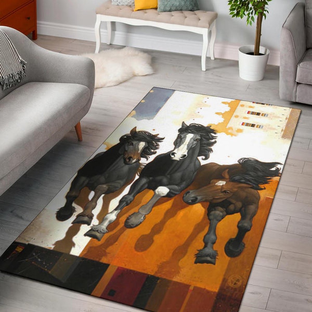 Native American Rug, Native Rugs, Horses Warrior Native American Pride Area Rug Native American Rug, Native Rugs, Horses Warrior Native American Pride Area Rug
