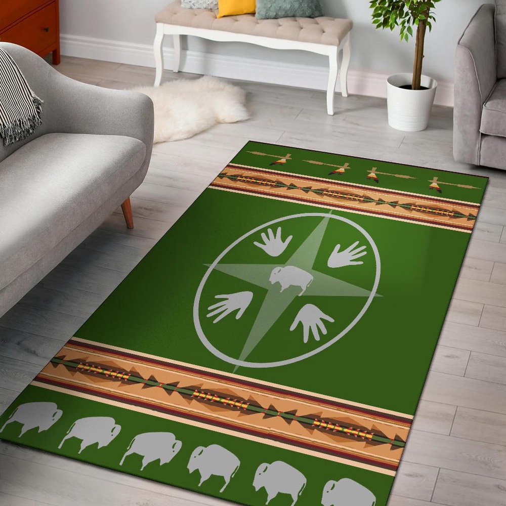 Native American Rug, Native Rugs, Medicine Wheels Bisons Native American Area Rug Native American Rug, Native Rugs, Medicine Wheels Bisons Native American Area Rug