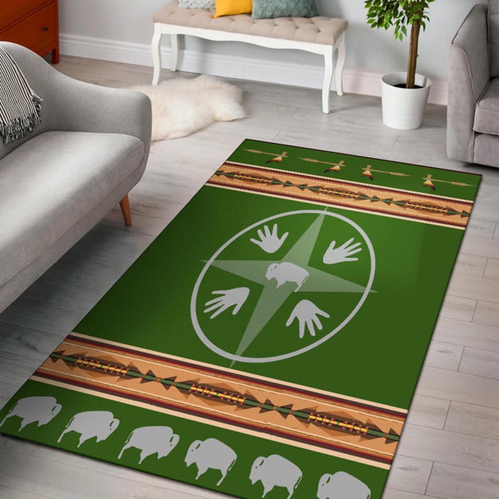 Native American Rug, Native Rugs, Medicine Wheels Bisons Native American Area Rug Native American Rug, Native Rugs, Medicine Wheels Bisons Native American Area Rug