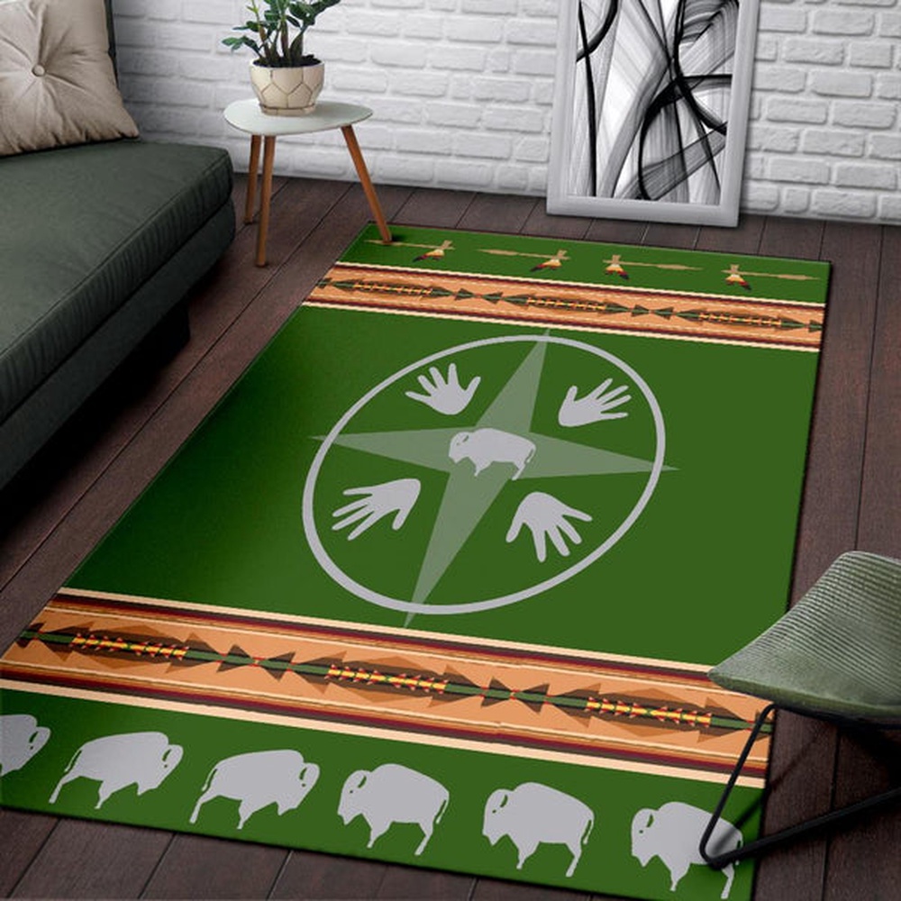 Native American Rug, Native Rugs, Medicine Wheels Bisons Native American Area Rug Native American Rug, Native Rugs, Medicine Wheels Bisons Native American Area Rug