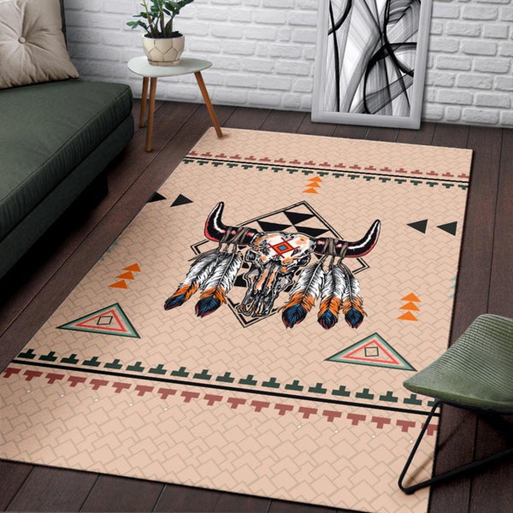 Native American Rug, Native Rugs, Native American Pride Bison Area Rug