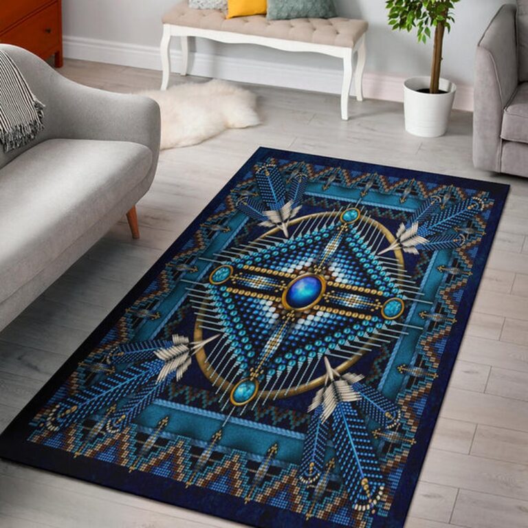 Native American Rug, Native Rugs, Naumaddic Arts Blue Native American ...