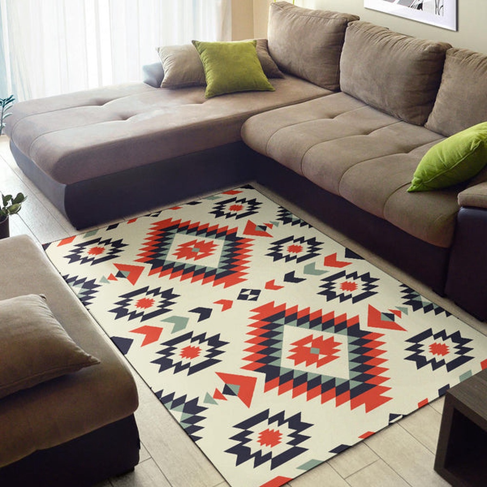 Native American Rug, Native Rugs, Pink Geometric Pattern Area Rug Native American Rug, Native Rugs, Pink Geometric Pattern Area Rug