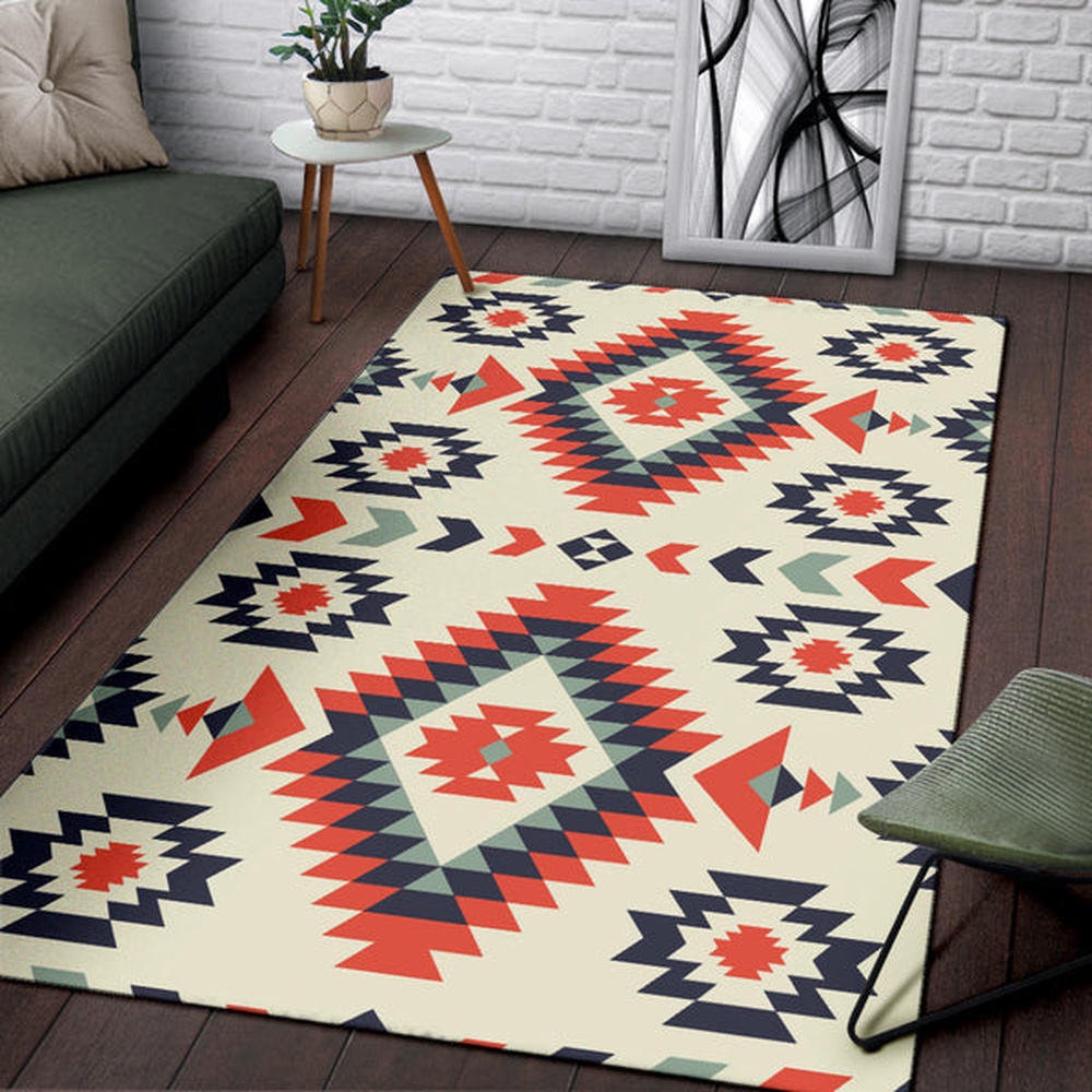 Native American Rug, Native Rugs, Pink Geometric Pattern Area Rug Native American Rug, Native Rugs, Pink Geometric Pattern Area Rug