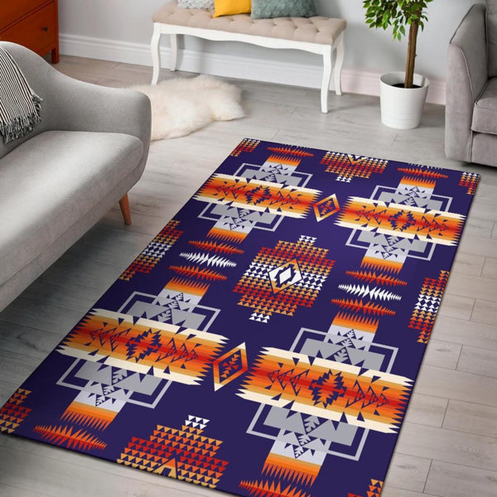 Native American Rug, Native Rugs, Purple Tribes Pattern Native American Area Rug