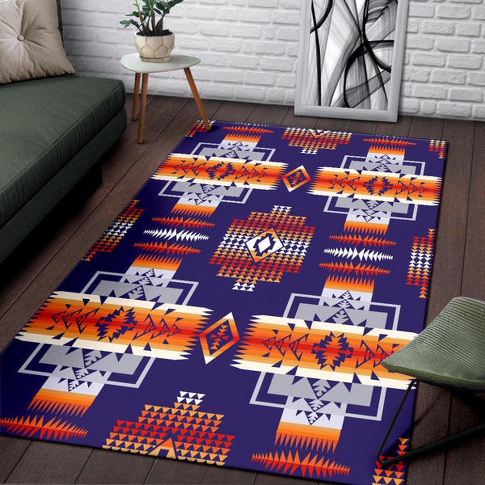 Native American Rug, Native Rugs, Purple Tribes Pattern Native American Area Rug