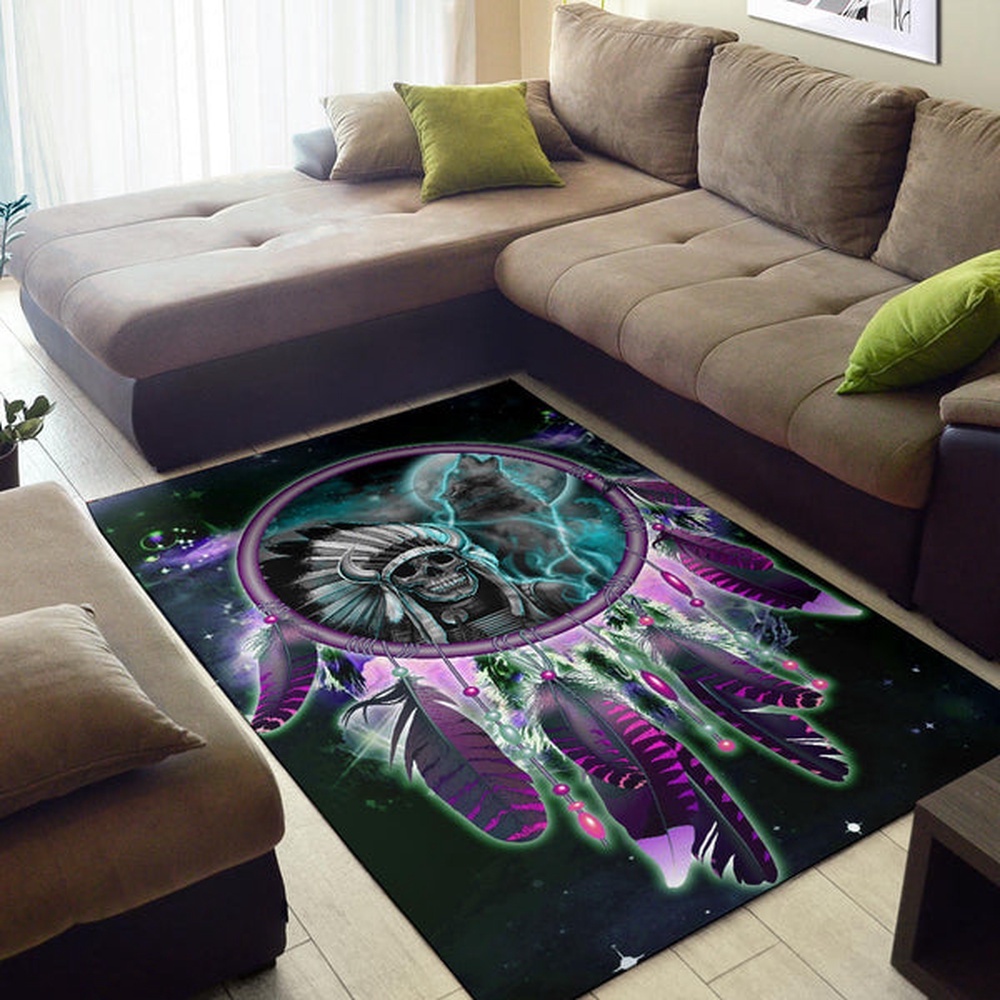 Native American Rug, Native Rugs, Skull Chief Dream Catcher Area Rug Native American Rug, Native Rugs, Skull Chief Dream Catcher Area Rug
