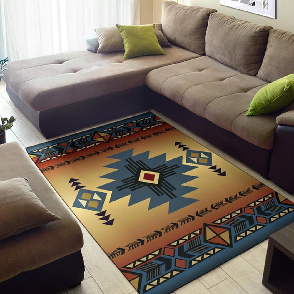 Native American Rug, Native Rugs, Southwest Blue Symbol Native American Area Rug Native American Rug, Native Rugs, Southwest Blue Symbol Native American Area Rug