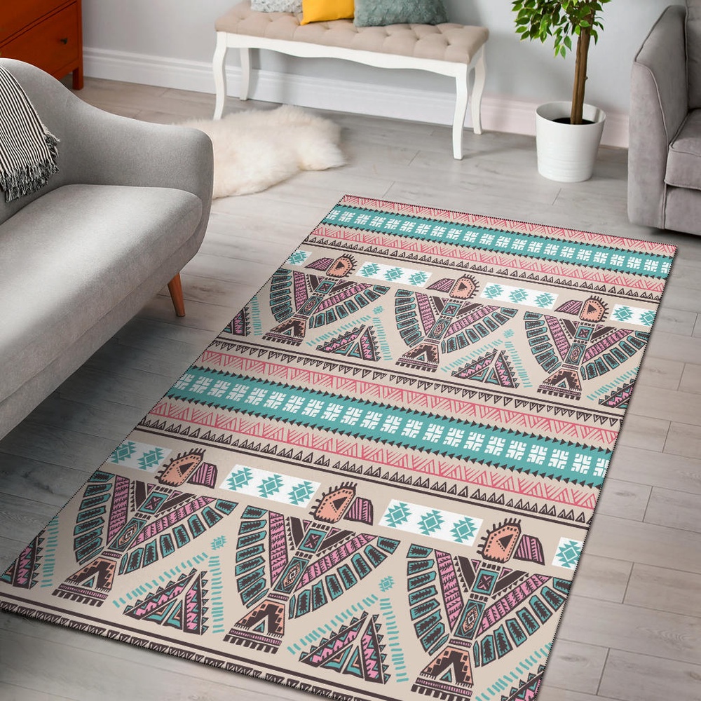 Native American Rug, Native Rugs, Thunderbird Pattern Pink Area Rug Native American Rug, Native Rugs, Thunderbird Pattern Pink Area Rug