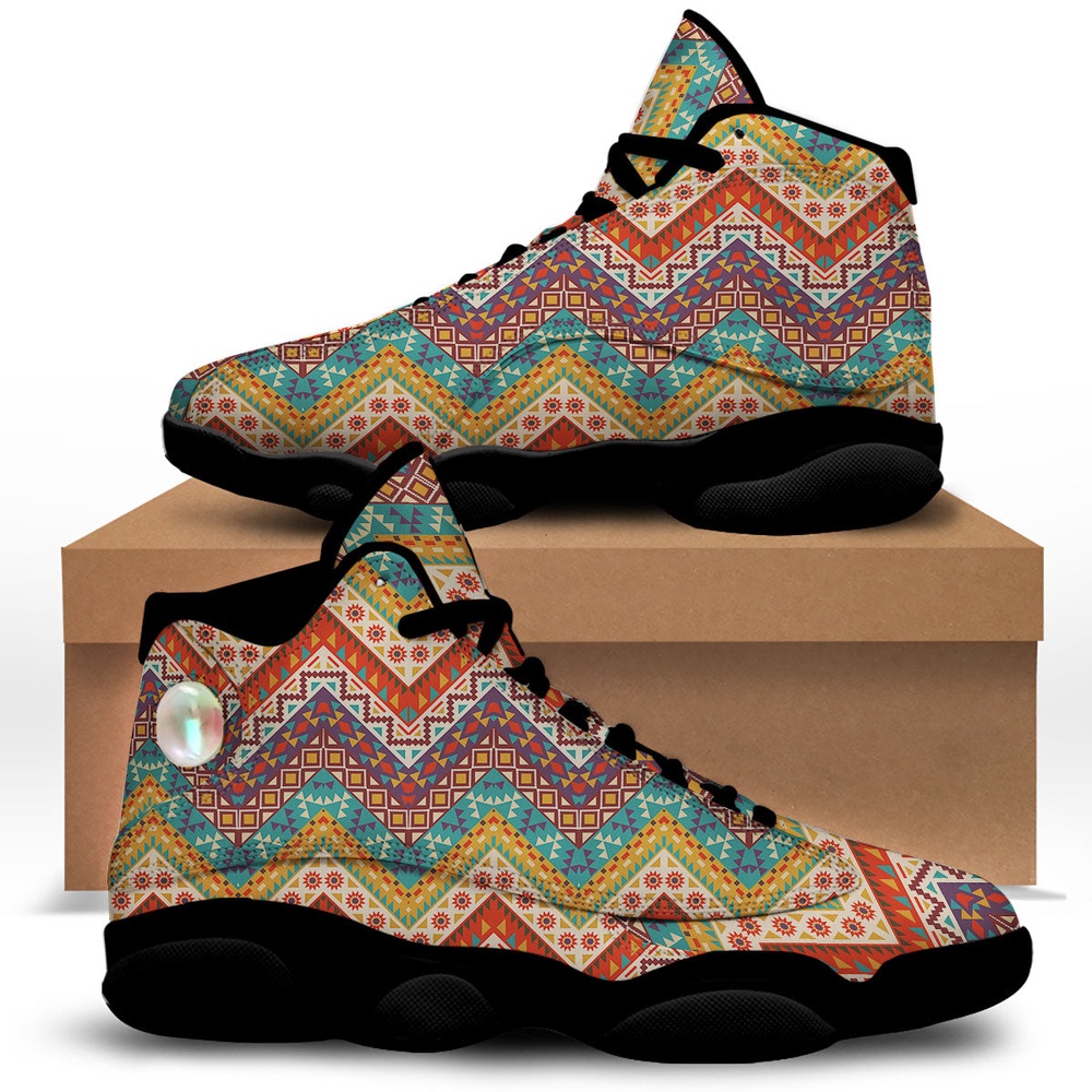Native American Shoes, American Native Tribal Chevron Print Black Basketball Shoes, Native American Basketball Shoes Native American Shoes, American Native Tribal Chevron Print Black Basketball Shoes, Native American Basketball Shoes