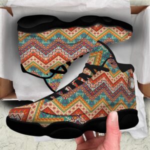 Native American Shoes American Native Tribal Chevron Print Black Basketball Shoes Native American Basketball Shoes 3 z45m4a.jpg