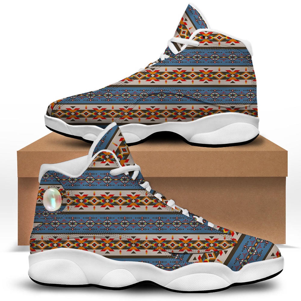 Native American Shoes, American Native Tribal Navajo Print White Basketball Shoes, Native American Basketball Shoes Native American Shoes, American Native Tribal Navajo Print White Basketball Shoes, Native American Basketball Shoes