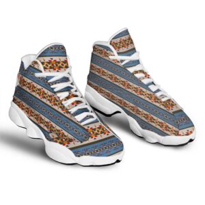 Native American Shoes American Native Tribal Navajo Print White Basketball Shoes Native American Basketball Shoes 2 le528a.jpg