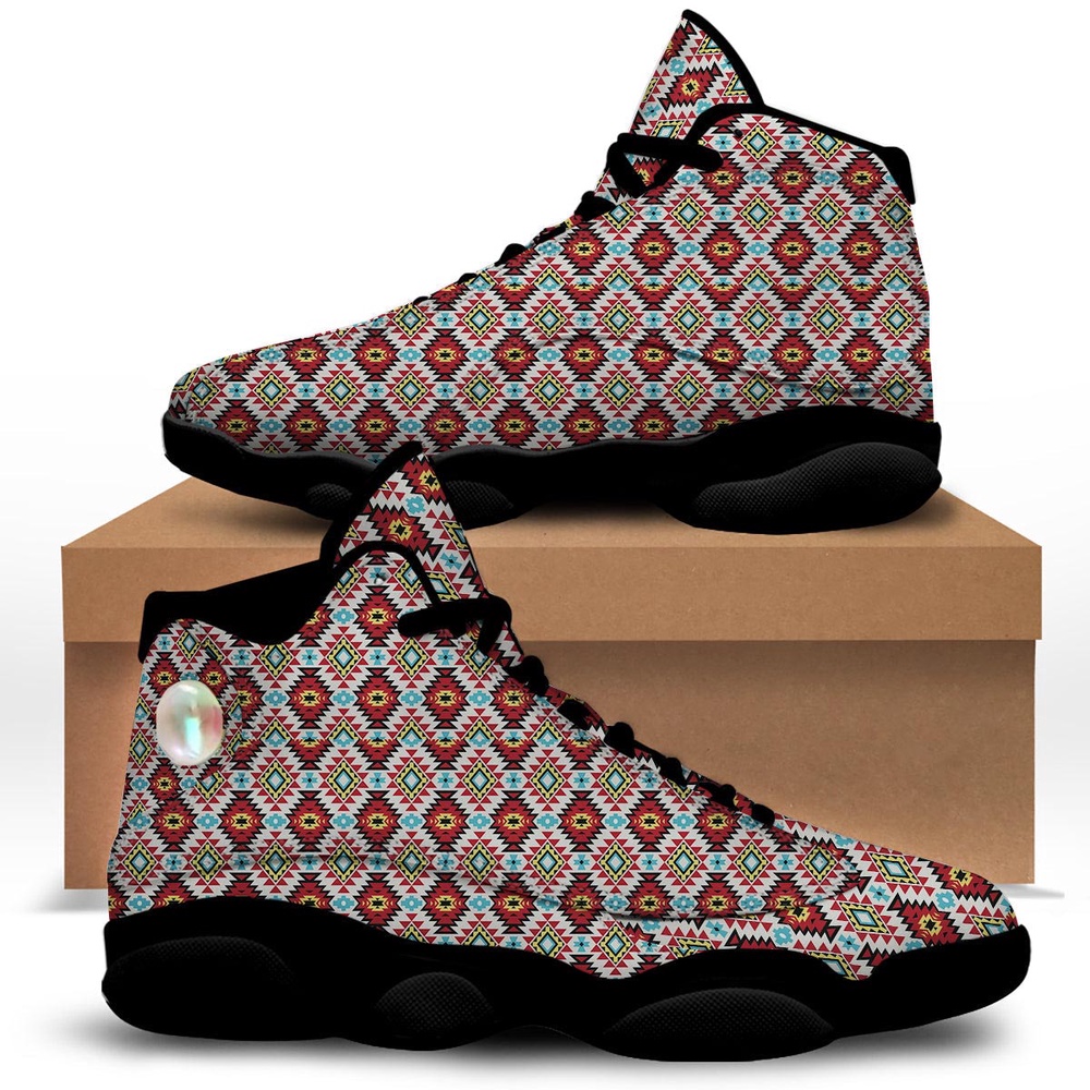 Native American Shoes, American Turquoise Native Print Pattern Black Basketball Shoes, Native American Basketball Shoes Native American Shoes, American Turquoise Native Print Pattern Black Basketball Shoes, Native American Basketball Shoes