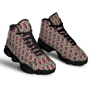 Native American Shoes American Turquoise Native Print Pattern Black Basketball Shoes Native American Basketball Shoes 2 j9114w.jpg